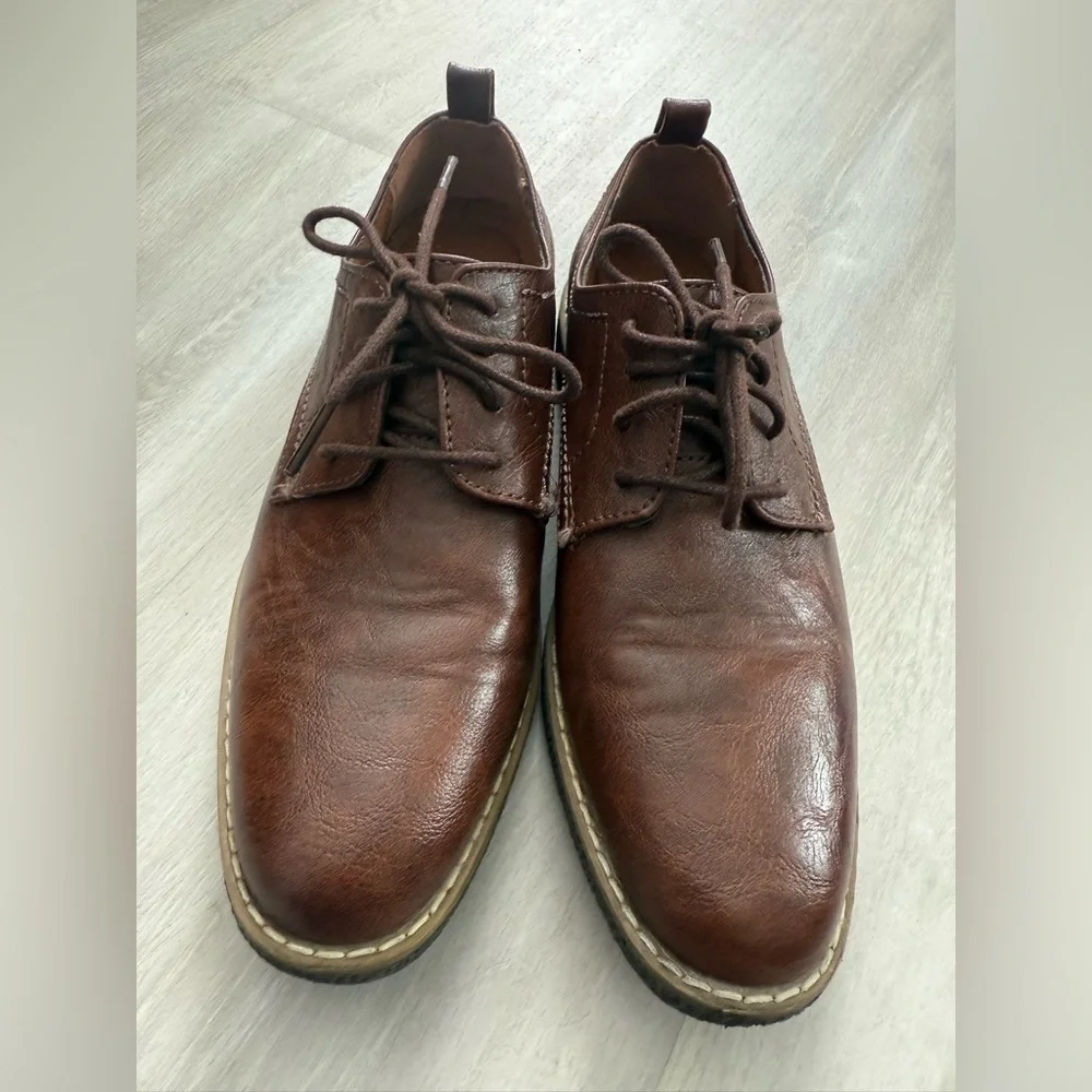 Deer Stags Boys' Zander Lace-up Dress Comfort Oxford Brown Dark Brown Sz 3 kids
